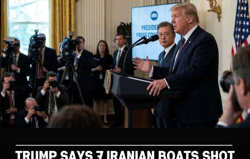 Trump Says 7 Iranian Boats Shot Down and Invites South Korea to ‘Join the Mission’